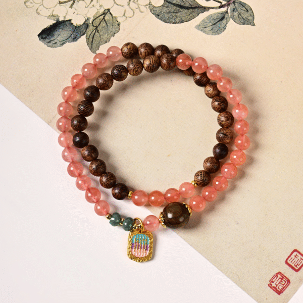 玛瑙双圈多宝手串